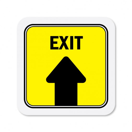 Covid-19 Floor Sticker Exit Yellow 26x26cm 3pcs